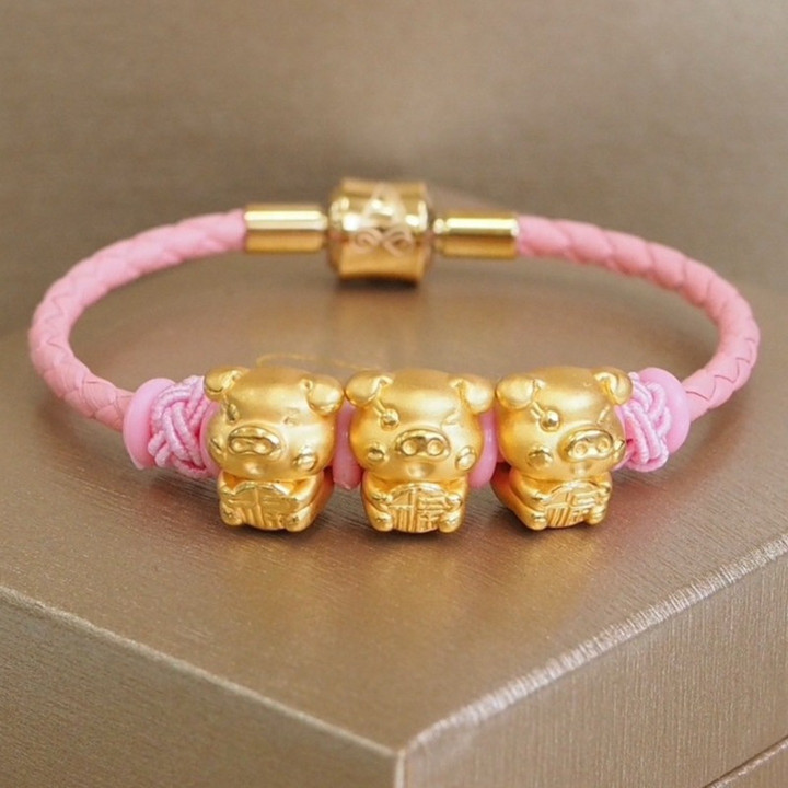 安雅幸运护身符：纯金小猪及金币