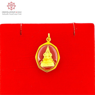 Genuine Gold Phra Phuttha Chinnarat Pendant (XS)