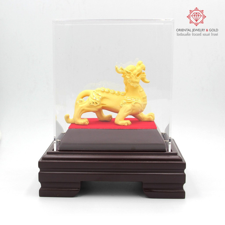 Gold Plated Pi Xiu Amulet - Lucky Charm and Home Decor