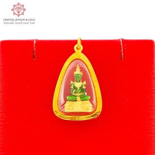 Emerald Buddha Pendant in 90 Pure Gold
