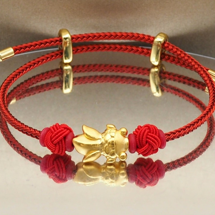 纯金安雅魅力金鱼吊坠 - 奢华金鱼吊坠