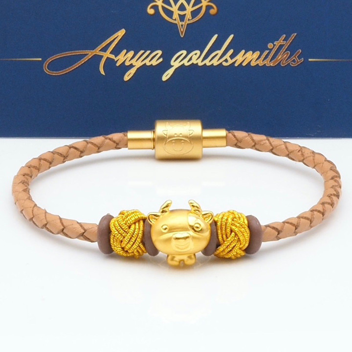 安雅幸运牛护身符 | 99.9%纯金（48个字符）