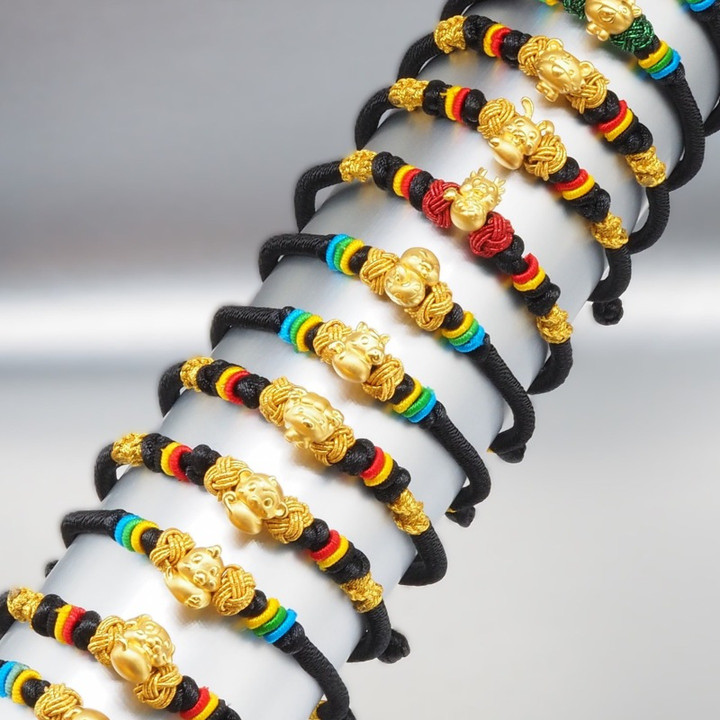 安雅幸运牛护身符 | 99.9%纯金（48个字符）