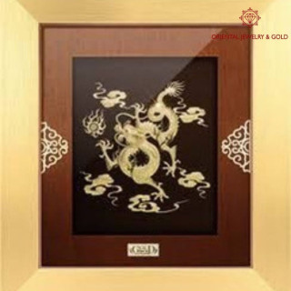 24K Gold Dragon Picture Frame | Luxurious Home Decor Gift