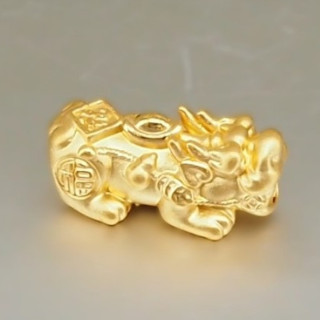 Gold Pi Xiu Bracelet: Lucky Charm, Pure Gold & Stainless Steel
