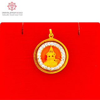 Pure Gold Phra Phuttha Chinnarat Pendant - 90 Gold