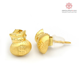 OJ GOLD 90 Pure Gold Earrings with Bag and Warranty