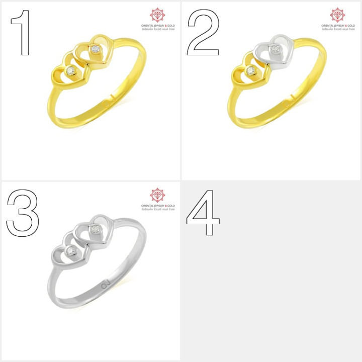 OJ GOLD 钻石戒指 | 双心形，纯金材质，10 个月分期付款