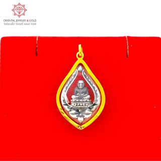 OJ GOLD Luang Pu Thuad Pendant - 90 Pure Gold, Teardrop, Size S