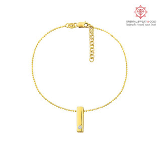OJ GOLD 18K Diamond Initial Bracelet (I) - Free Shipping