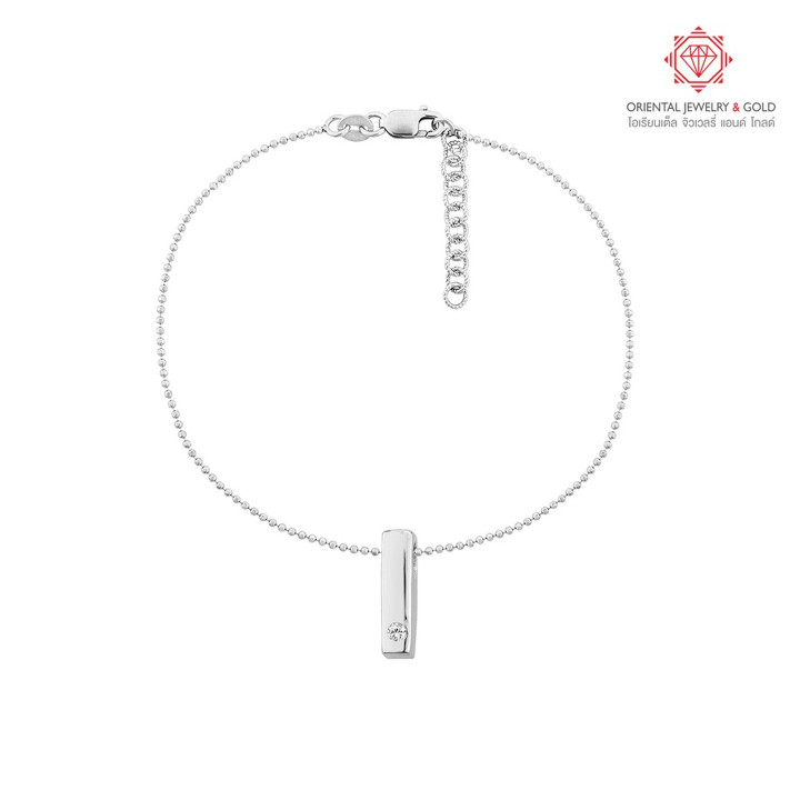 OJ GOLD 18K Diamond Initial Bracelet (I) - Free Shipping