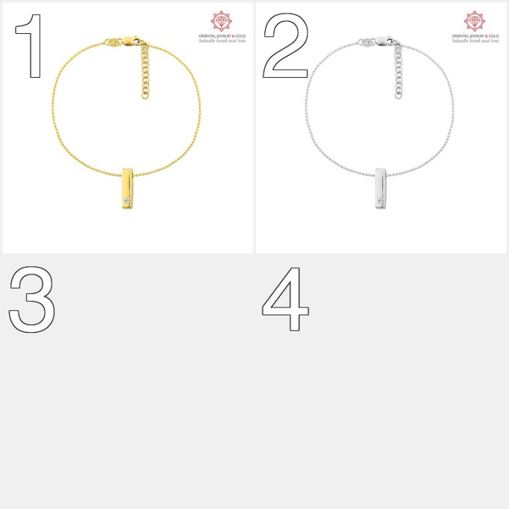 OJ GOLD 18K Diamond Initial Bracelet (I) - Free Shipping