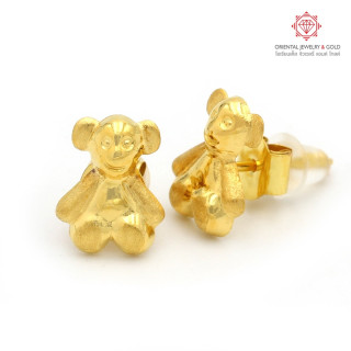 OJ GOLD 90 Pure Gold Bear Earrings - Resale and Pawnable