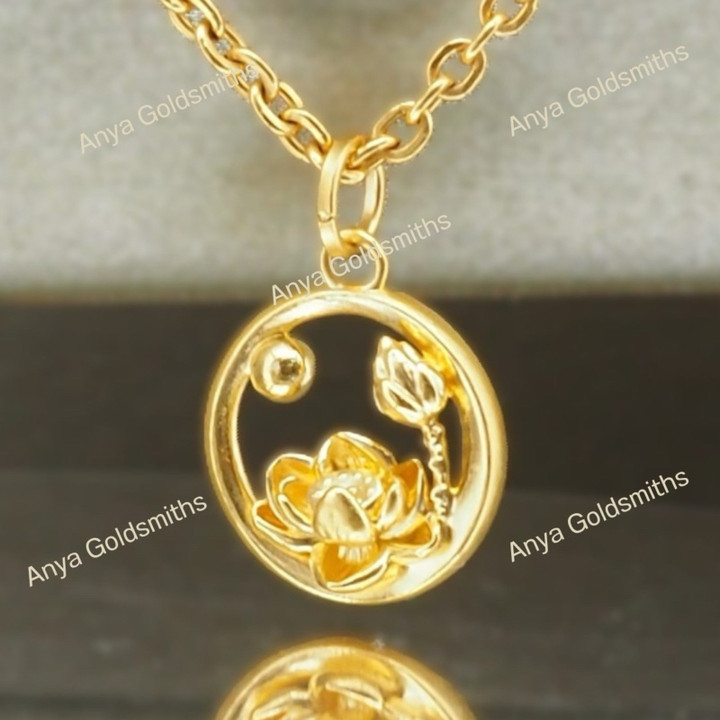 Pure Gold Anya Lotus Pendant | Elegant & Lightweight