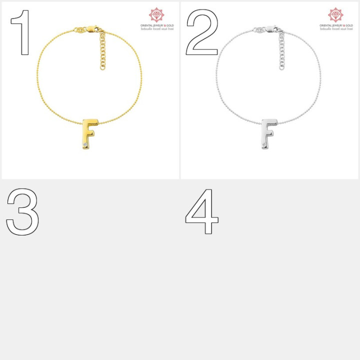 OJ GOLD 18K金钻石手链（字母F）
