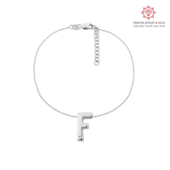 OJ GOLD 18K金钻石手链（字母F）
