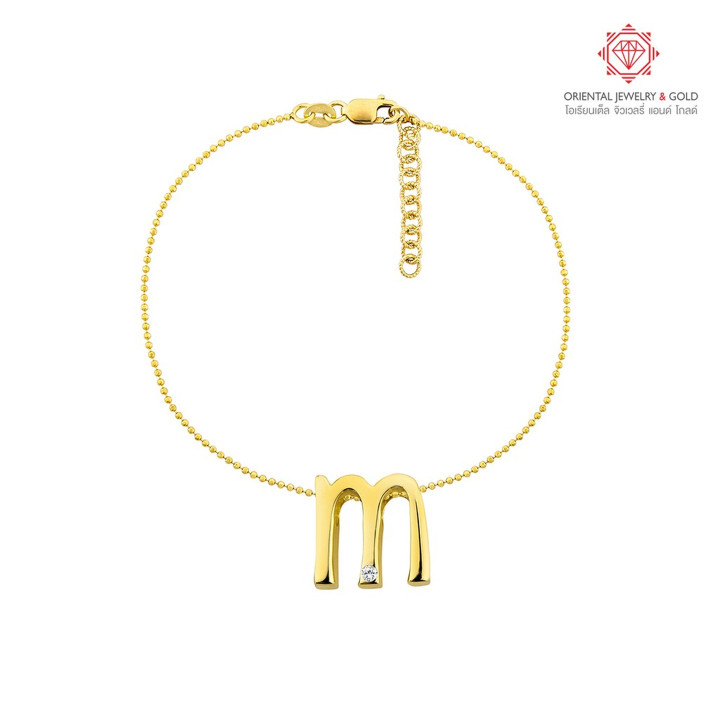 OJ GOLD 18K Diamond Bracelet (Letter M) - Authentic and Luxurious