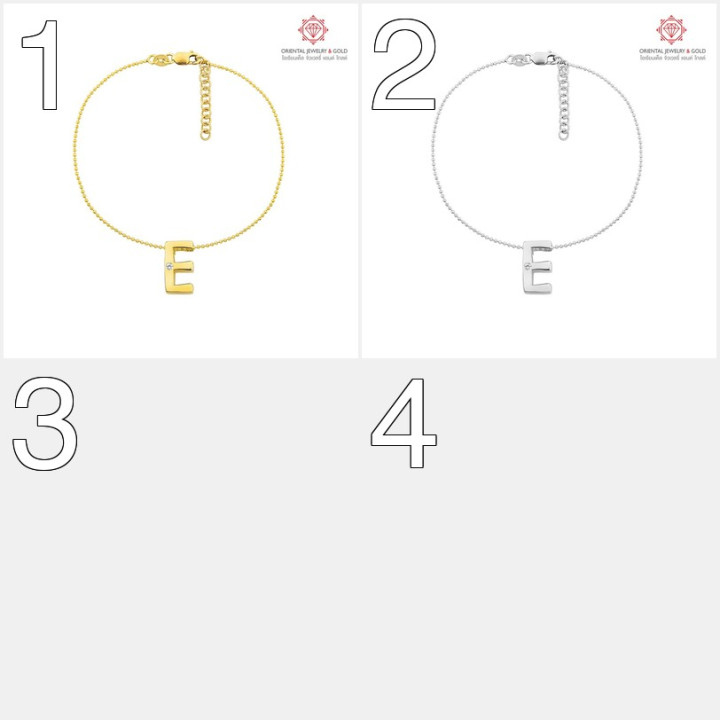 OJ GOLD 18K钻石字母手链（免运费）