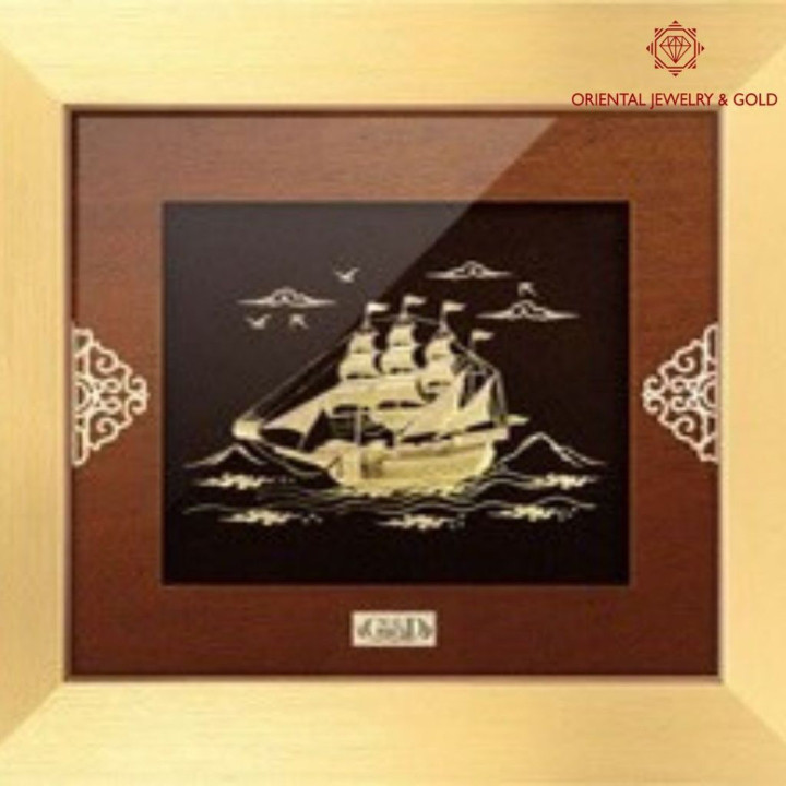Pure Gold Picture Frame - OJ GOLD Sailing Ship Artwork