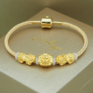 Pure Gold Pi Xiu Charm - Luck & Prosperity Symbol