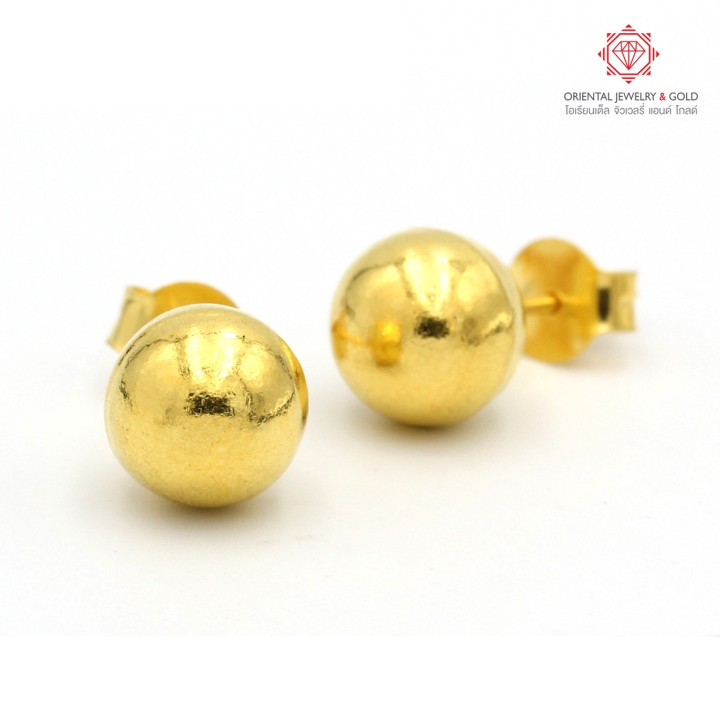 Genuine Gold Earrings | OJ GOLD Round Design (0.5 Salung)