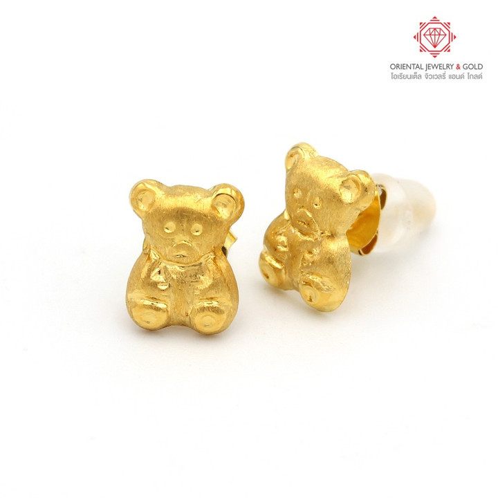 OJ GOLD 90 Pure Gold Panda Earrings - Authentic and Resaleable