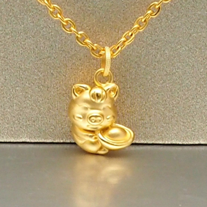 Pure Gold Anya Pig Pendant | Lucky Charm & Investment