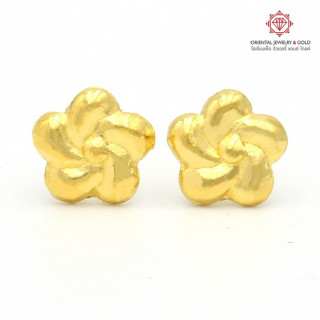Genuine Gold Earrings (1 Gram) - Flower Design by OJ GOLD