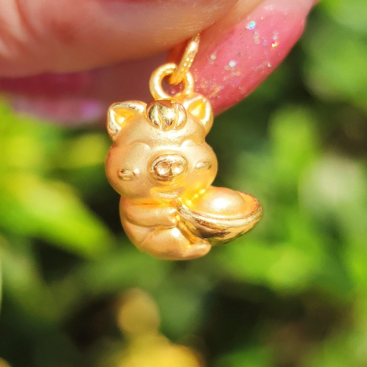 Pure Gold Anya Pig Pendant | Lucky Charm & Investment