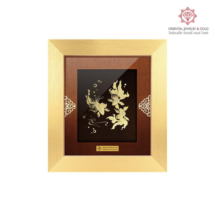 Pure Gold Picture Frame | OJ GOLD Auspicious Fish Artwork