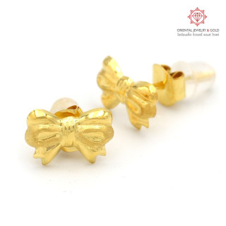 OJ GOLD 90 Pure Gold Bow Earrings - Resale and Pawnable