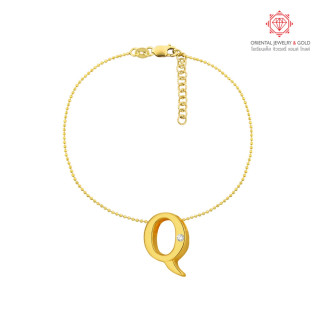 OJ GOLD 18K Diamond Letter Bracelet - Genuine Gold and Certificate