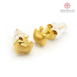 OJ GOLD 90纯金苹果耳环 - 小巧且可转售