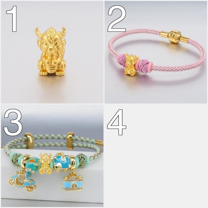 纯金小龙吊坠 - Anya 系列