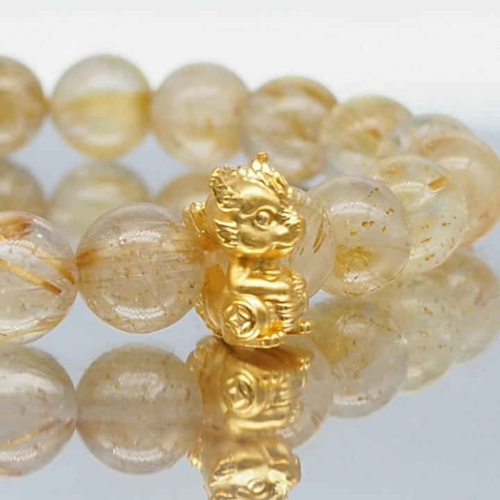 纯金小龙吊坠 - Anya 系列