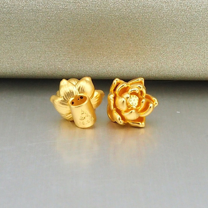 纯金莲花吊坠 | Anya珠宝设计