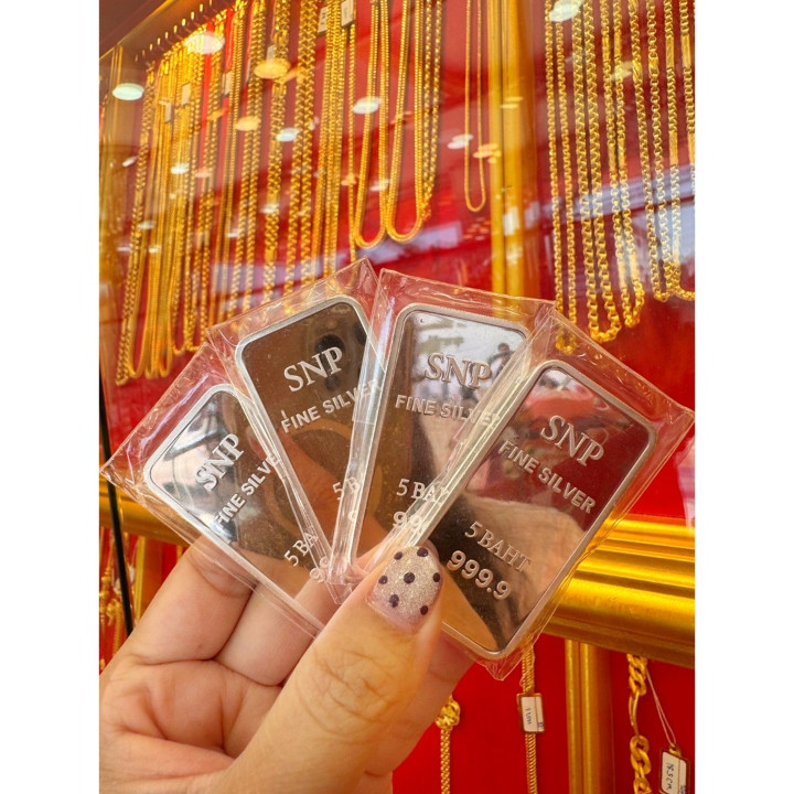 999.9 Pure Silver Bars - 5 and 10 Baht