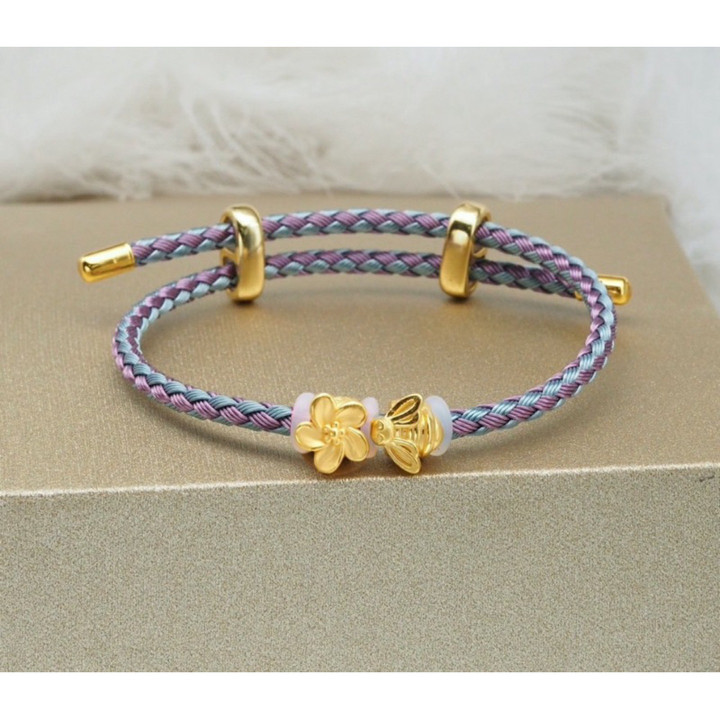 Tiny Gold Bee Charm | 99.9% Pure Gold Necklace Pendant