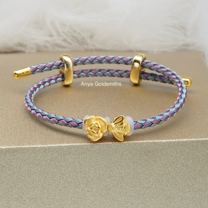 Tiny Gold Bee Charm | 99.9% Pure Gold Necklace Pendant