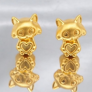 Pure Gold Anya Cat Charm | .6 Gram Fine Jewelry