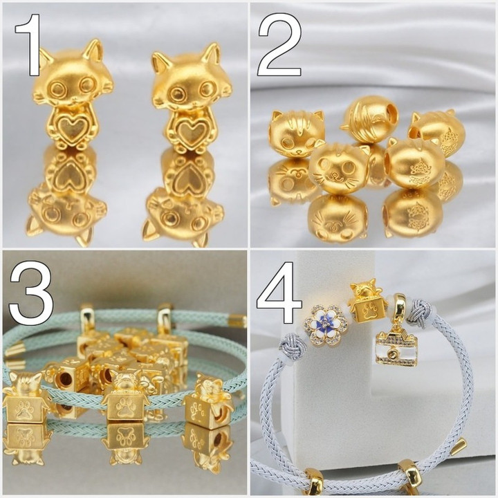 纯金安雅猫吊坠 | 0.6克精美珠宝