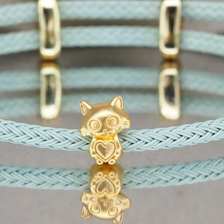 纯金安雅猫吊坠 | 0.6克精美珠宝