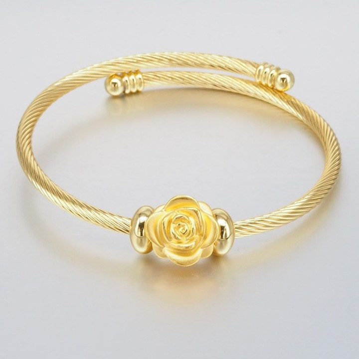 قلادة من الذهب الوردي - هدية مجوهرات من الذهب الخالص عيار 24