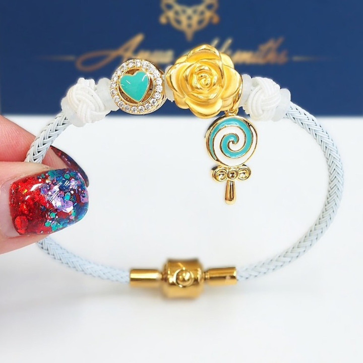 قلادة من الذهب الوردي - هدية مجوهرات من الذهب الخالص عيار 24