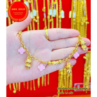 99.99纯金貔貅手链，配兔子吊坠