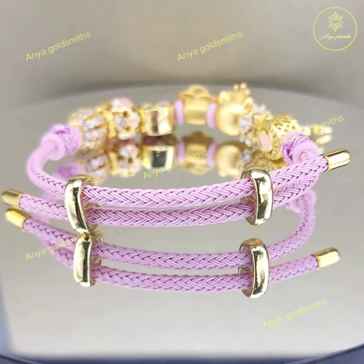 قلادة من الذهب الوردي - هدية مجوهرات من الذهب الخالص عيار 24