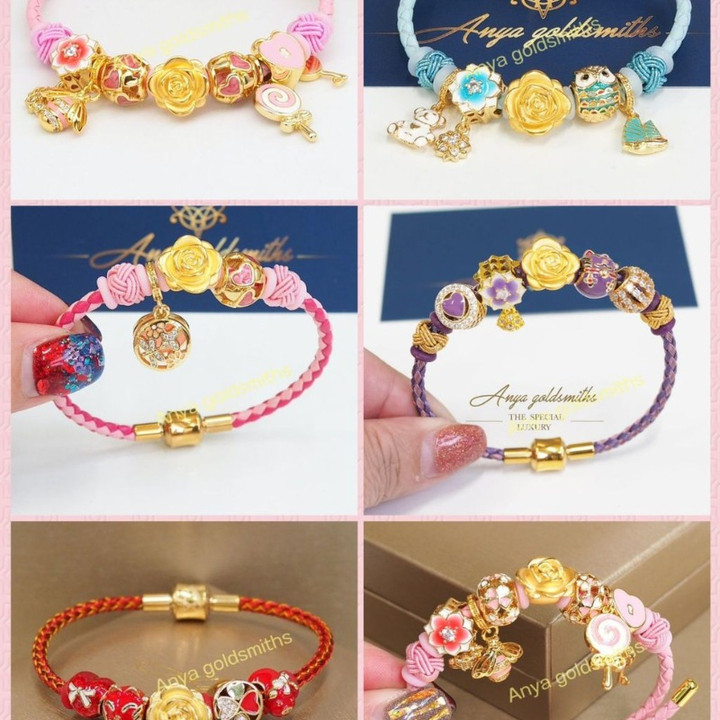 قلادة من الذهب الوردي - هدية مجوهرات من الذهب الخالص عيار 24