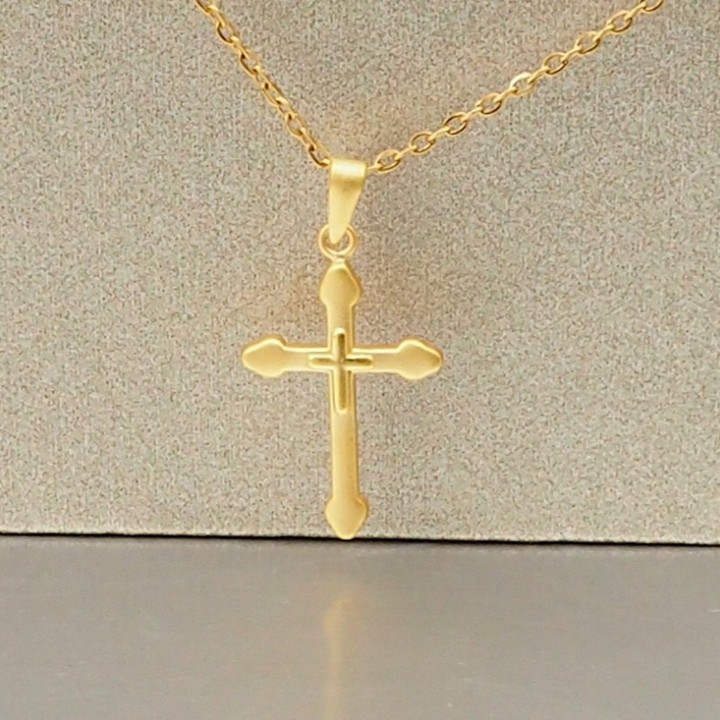 Pure Gold Anya Cross Pendant | Two Sizes Available