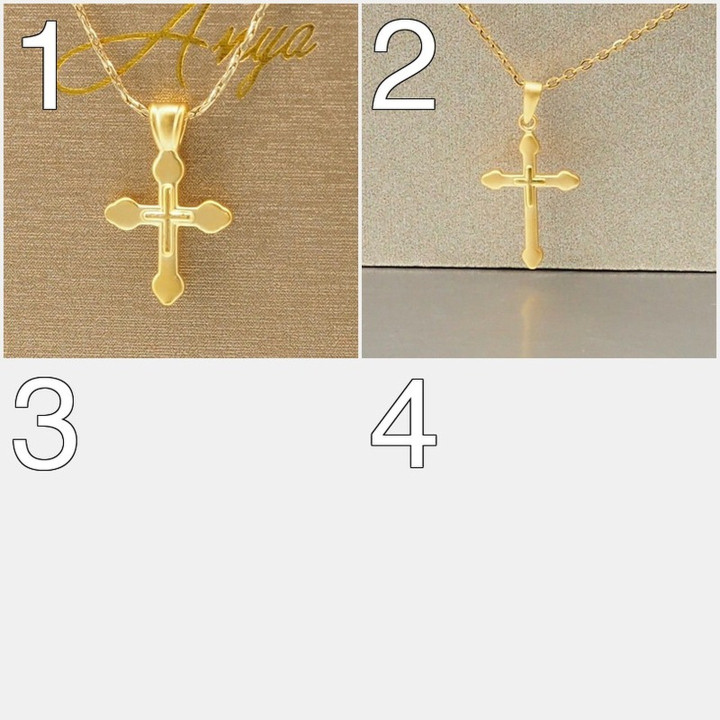 Pure Gold Anya Cross Pendant | Two Sizes Available