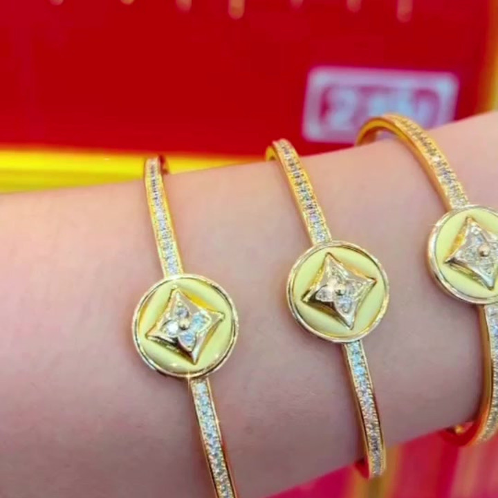 Gold Gemstone Bracelet (96.5 Pure) - Adjustable Size